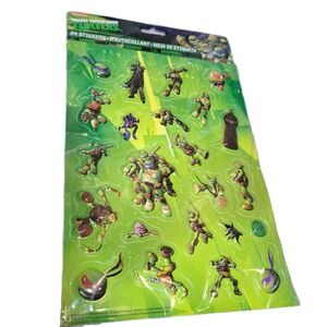 2014 Viacom TMNT Teenage Mutant Ninja Turtles PUFFY Sticker Sheet UNUSED SEALED